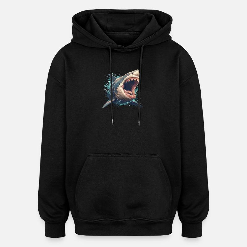 Requins Requin - Sweat à capuche oversize unisexe - noir