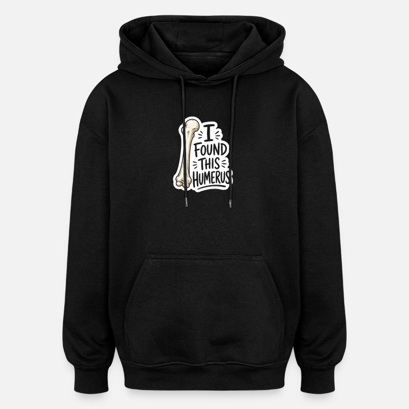 Humerus Discovery Sticker - Oversized Unisex Hoodie - black