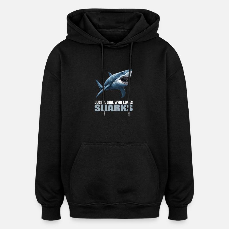 Requins Requin - Sweat à capuche oversize unisexe - noir