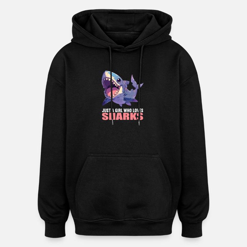 Requins Requin - Sweat à capuche oversize unisexe - noir