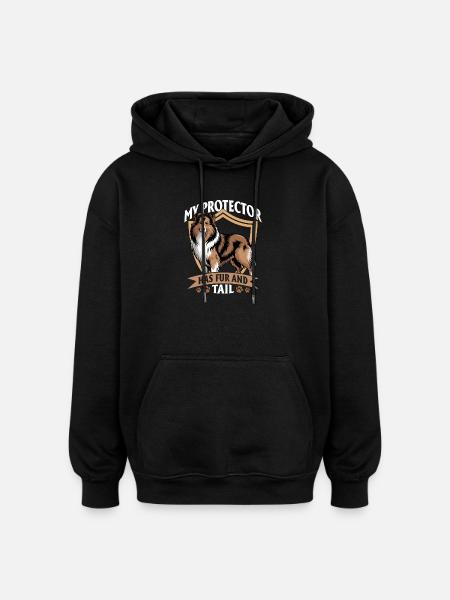 Shetland Sheepdog Sheltie Dog Breed - Oversized Unisex Hoodie - black