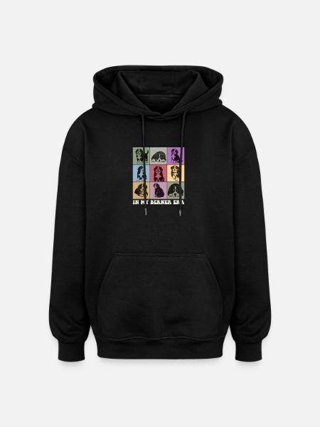 In meiner Berner-Ära Berner Sennenhund-Mutter - Oversized Unisex Hoodie - Schwarz