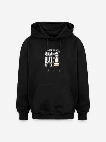 Échiquier des joueurs d’échecs - Sweat à capuche oversize unisexe - noir