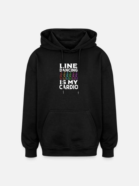 Line Dance - Oversized Unisex Hoodie - black