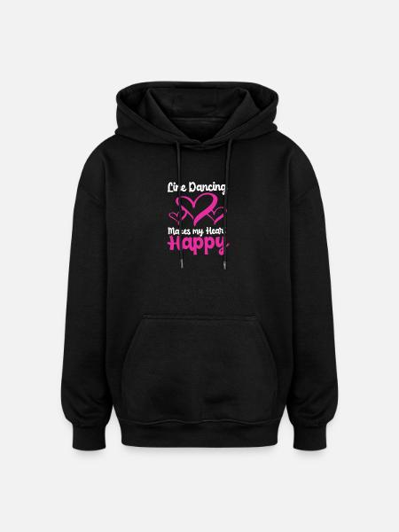 Line Dance - Oversized Unisex Hoodie - black