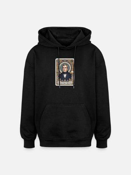 William Henry Harrison Tarot Card - Oversized Unisex Hoodie - black