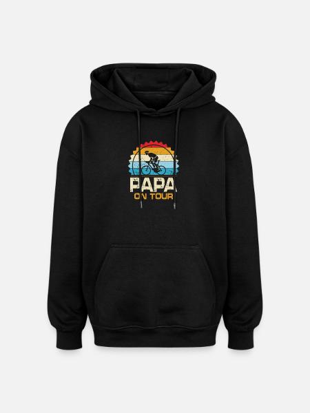Papa On Tour - Oversized Unisex Hoodie - black
