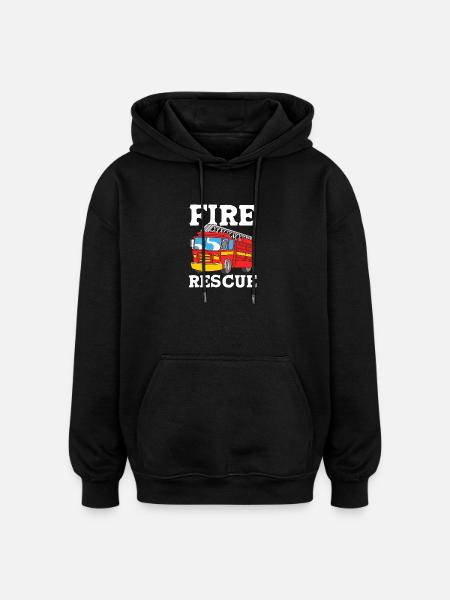 Firefighter Child - Oversized Unisex Hoodie - black