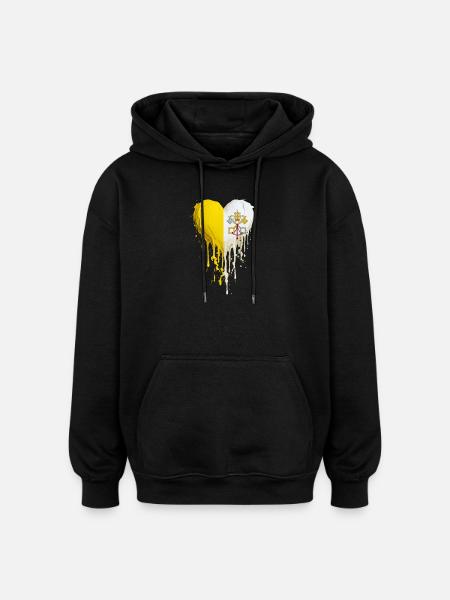 Vatican Heart Drip - Oversized Unisex Hoodie - black