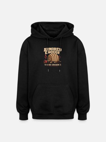 Armadillo Drôle Armadillo Texas - Sweat à capuche oversize unisexe - noir