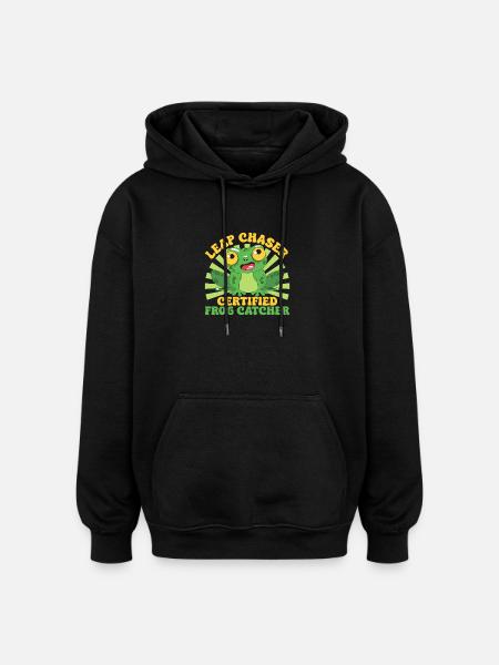 Frog Catcher Leap Chaser Certified Frog - Oversized Unisex Hoodie - Schwarz