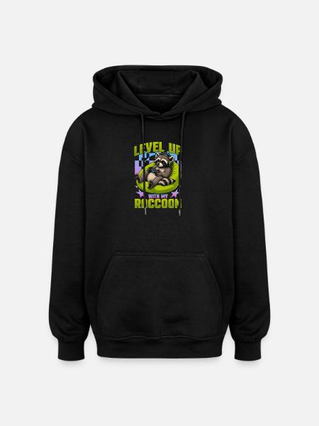Gamer Gaming Cat Video Game - Oversized Unisex Hoodie - black
