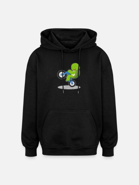 Turtle Bicycle - Oversized Unisex Hoodie - black