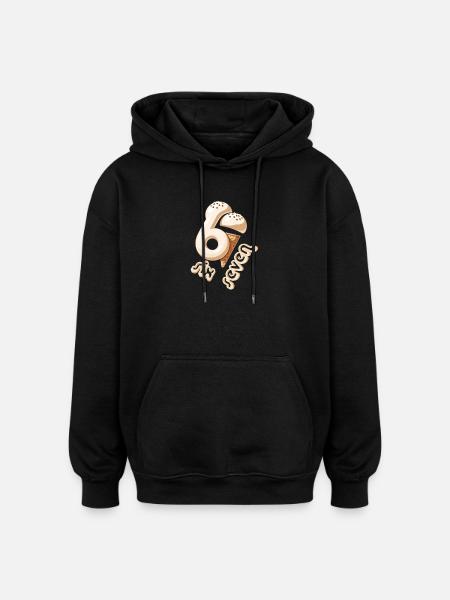67 Sixth Birthday IceCream Cone - Oversized Unisex Hoodie - black