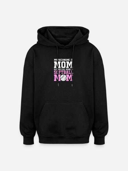 Softball Mom Softball Mom - Oversized Unisex Hoodie - black