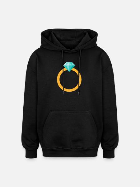 Diamond Ring - Oversized Unisex Hoodie - black