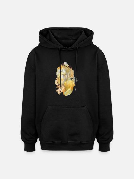 Rock crystal with garnet - Oversized Unisex Hoodie - black