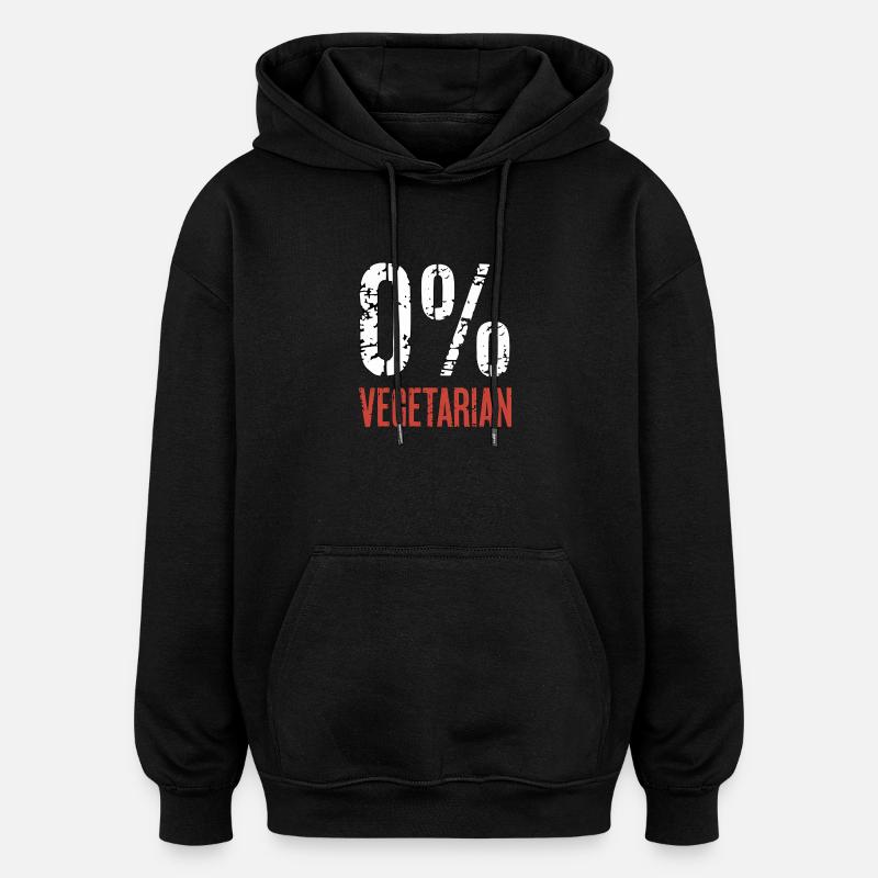 0% Vegetarian 9 - Oversized Unisex Hoodie - Schwarz