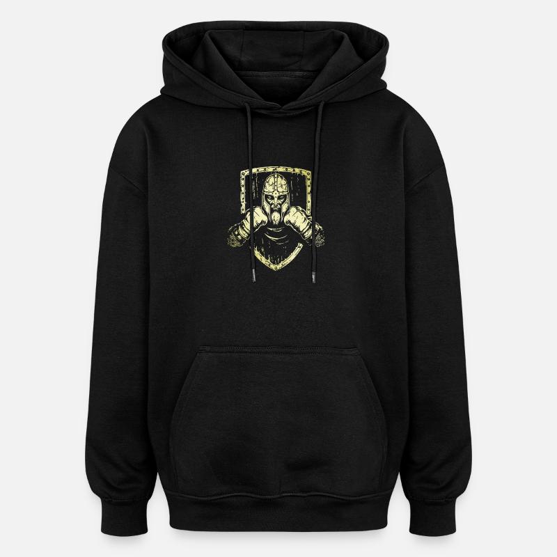 Viking Boxer - Sweat à capuche oversize unisexe - noir