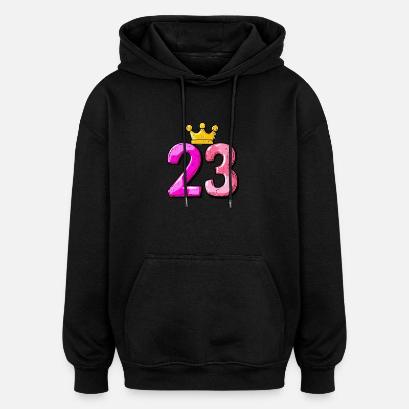 Maillot 23 numéros Couronne - Sweat à capuche oversize unisexe - noir