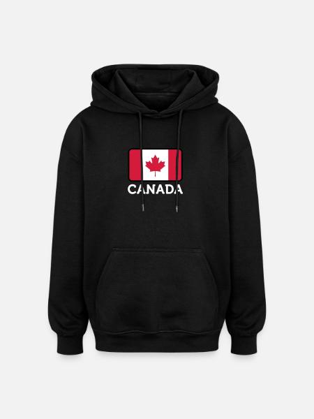 National Flag Of Canada - Oversized Unisex Hoodie - black