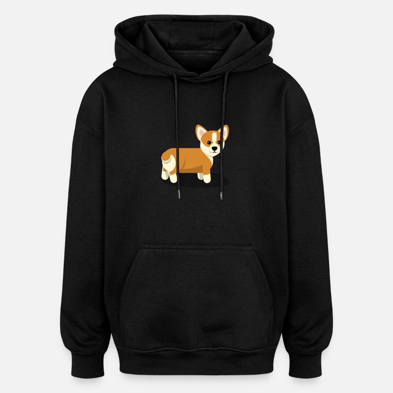 Corgi - Sweat à capuche oversize unisexe - noir