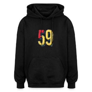 59 Zahl Comic - Oversized Unisex Hoodie - Schwarz - Vorne - Noah (186cm)
