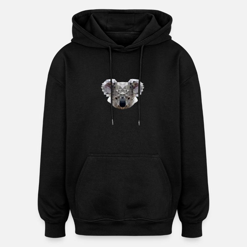 polygone Koala - Sweat à capuche oversize unisexe - noir