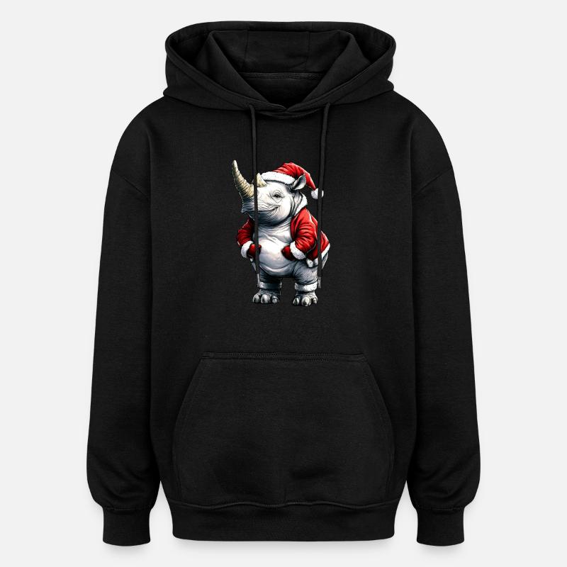 Weihnachtsmann Nashorn - Oversized Unisex Hoodie - Schwarz