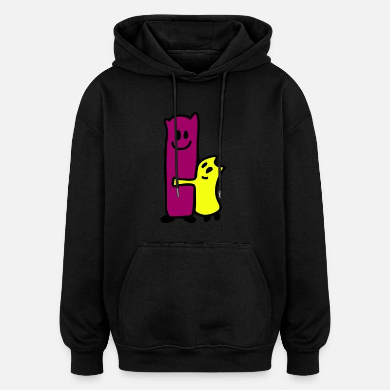 étreindre - Sweat à capuche oversize unisexe - noir