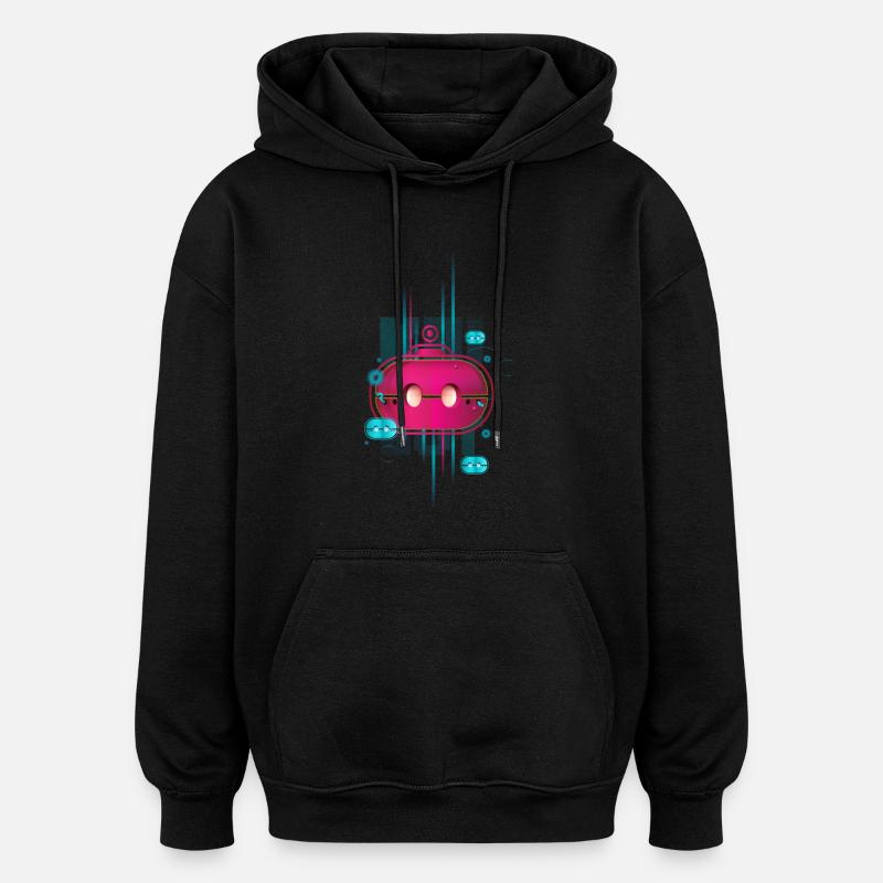 magenta KAiSERBOT - Sweat à capuche oversize unisexe - noir