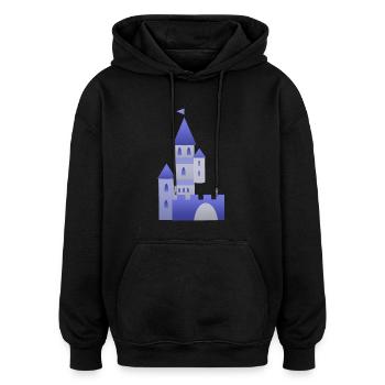 Burg Ritter Schloss Türme Festung Ritterburg Mauer - Oversized Unisex Hoodie - Schwarz - Vorne - Noah (186cm)