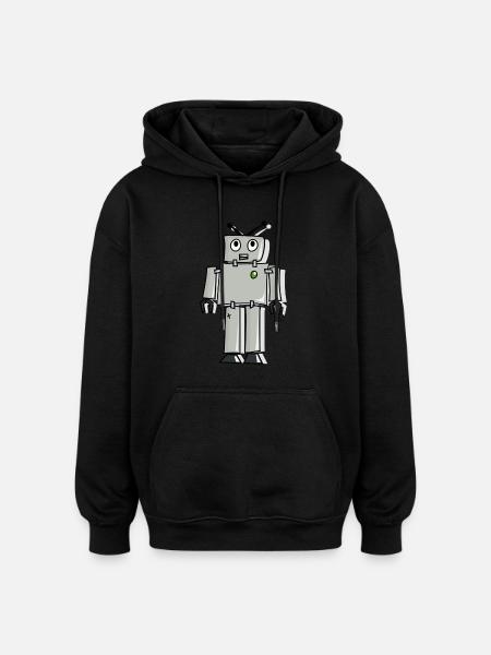 robot - Oversized Unisex Hoodie - black