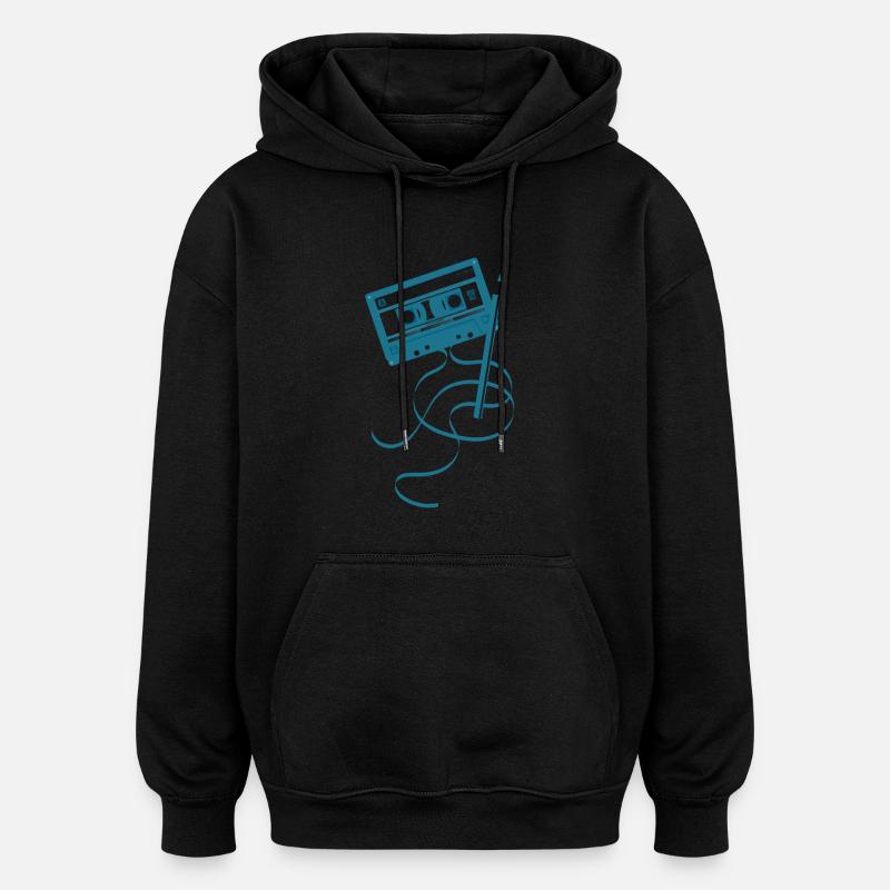 Compact Cassette - Oversized Unisex Hoodie - black