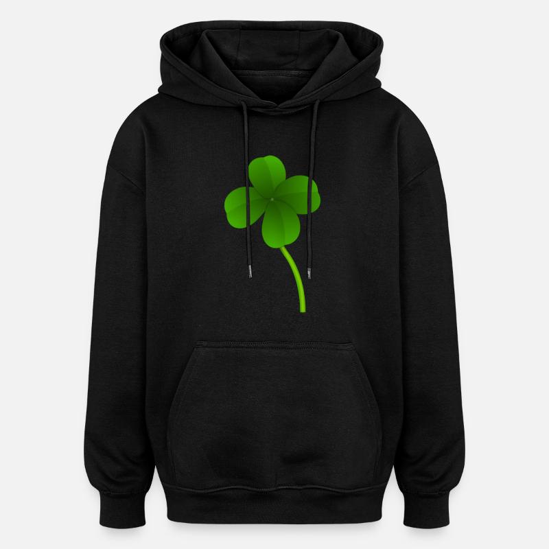 cloverleaf - Oversized Unisex Hoodie - black