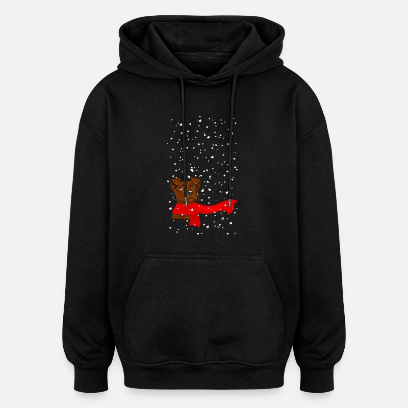 Schnee Hündchen - Oversized Unisex Hoodie - Schwarz