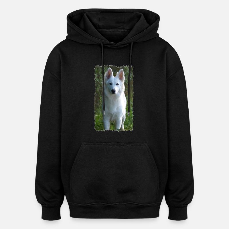 weißer Engel - Oversized Unisex Hoodie - Schwarz