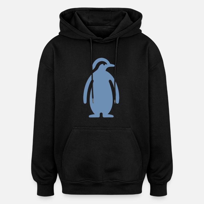 Penguin Silhouette Elegant Design - Oversized Unisex Hoodie - black