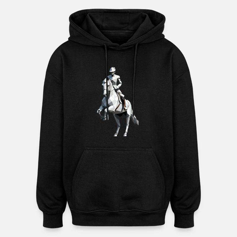 Low Poly Reiter - Ballett Design - Oversized Unisex Hoodie - Schwarz