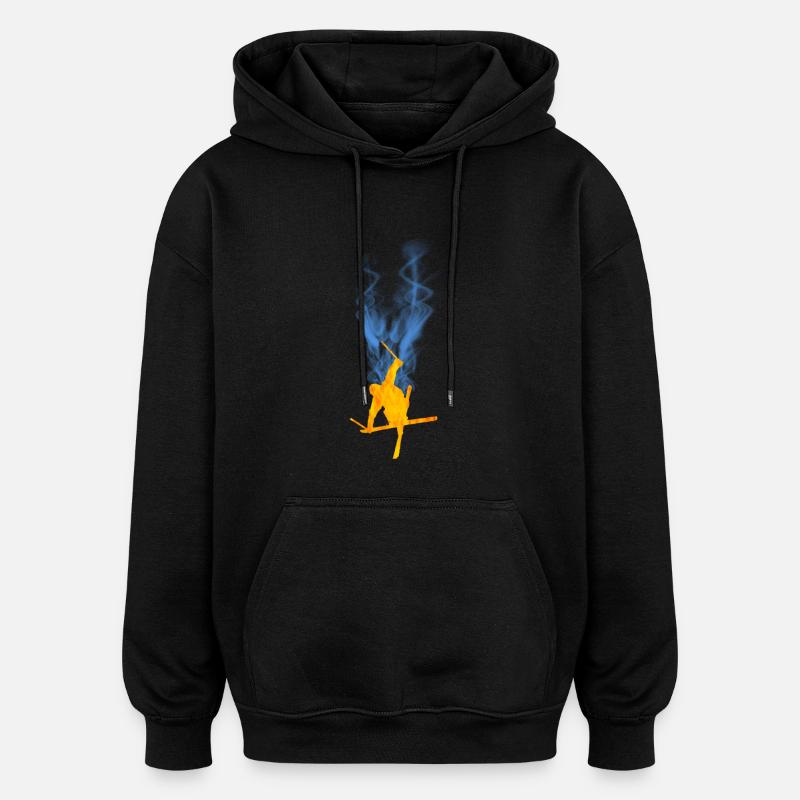 Flamme de ski acrobatique - Sweat à capuche oversize unisexe - noir