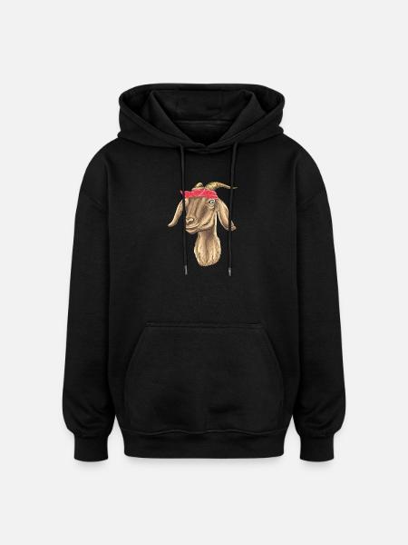 Ziege mit Bandana - Oversized Unisex Hoodie - Schwarz