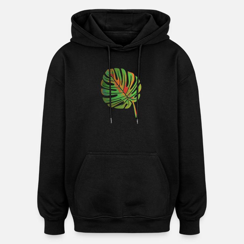 Monstera Blatt - Oversized Unisex Hoodie - Schwarz