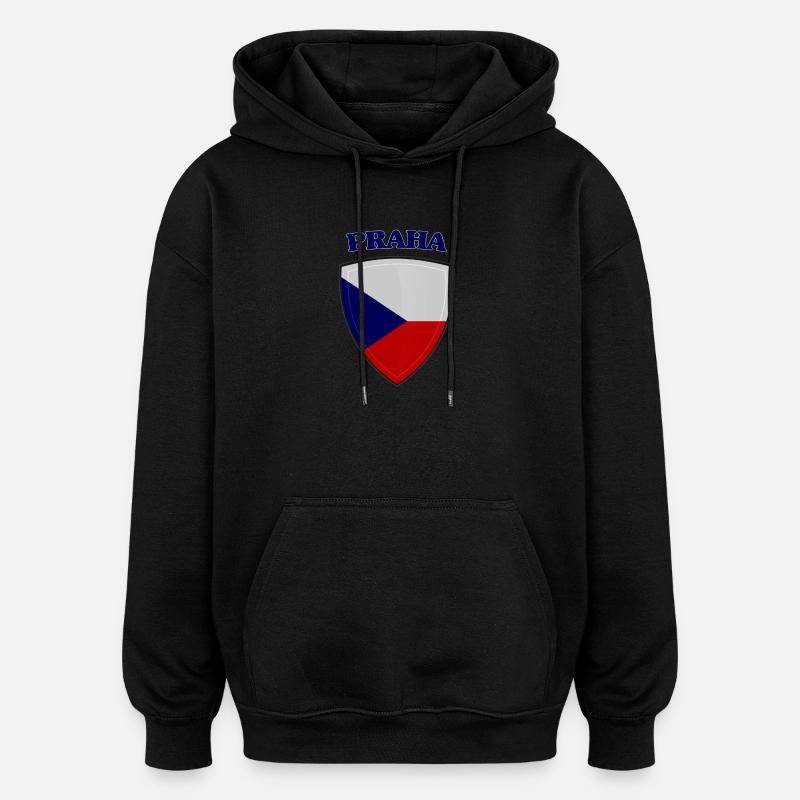 Prag - Oversized Unisex Hoodie - Schwarz