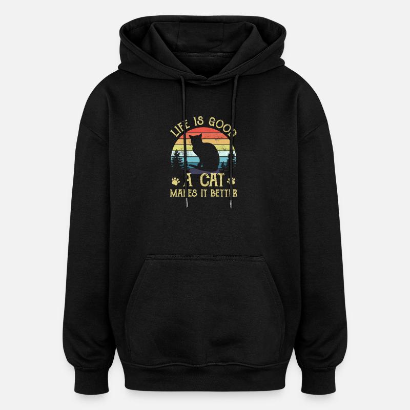 Cat Cats - Oversized Unisex Hoodie - black