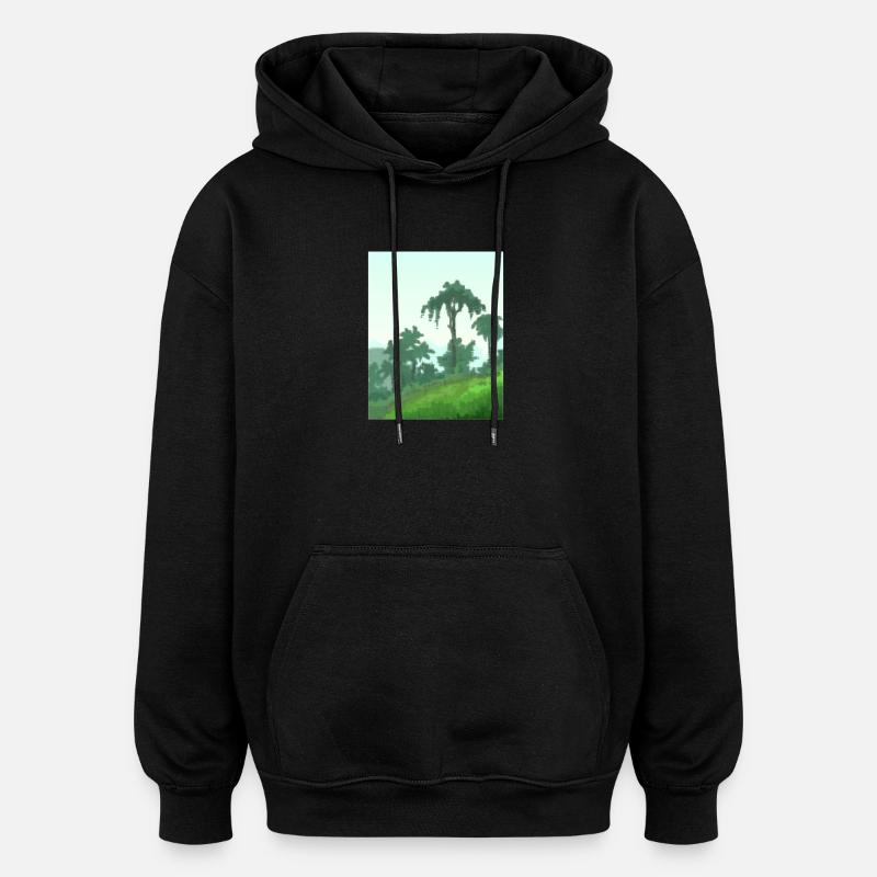 Palm trees on canvas - Oversized Unisex Hoodie - black