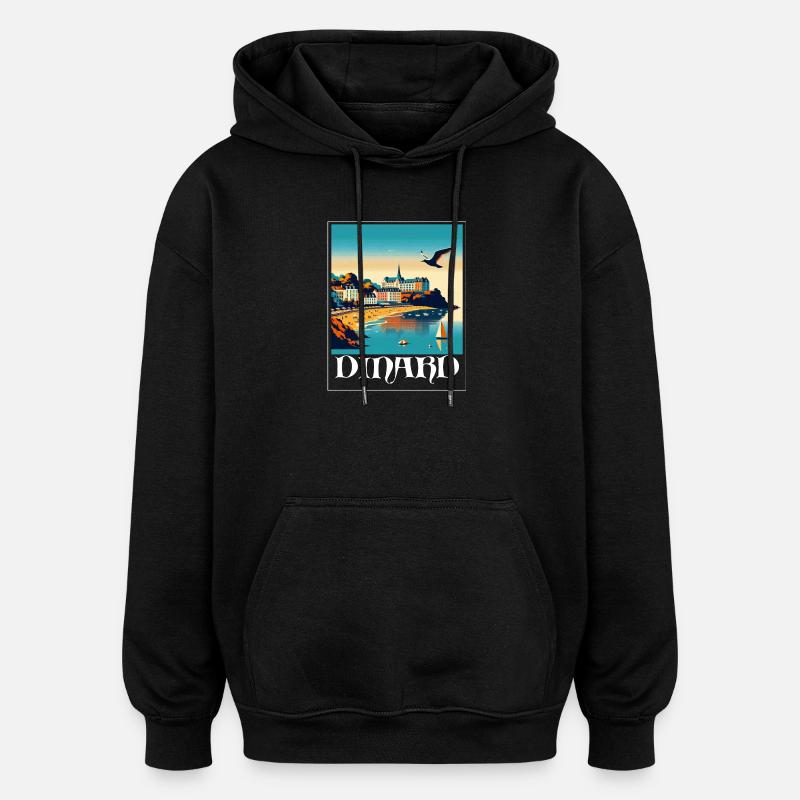 DINARD - Sweat à capuche oversize unisexe - noir