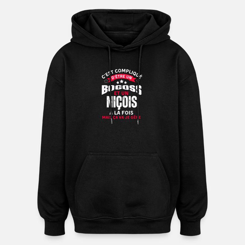 Habitants de Nice - Sweat à capuche oversize unisexe - noir