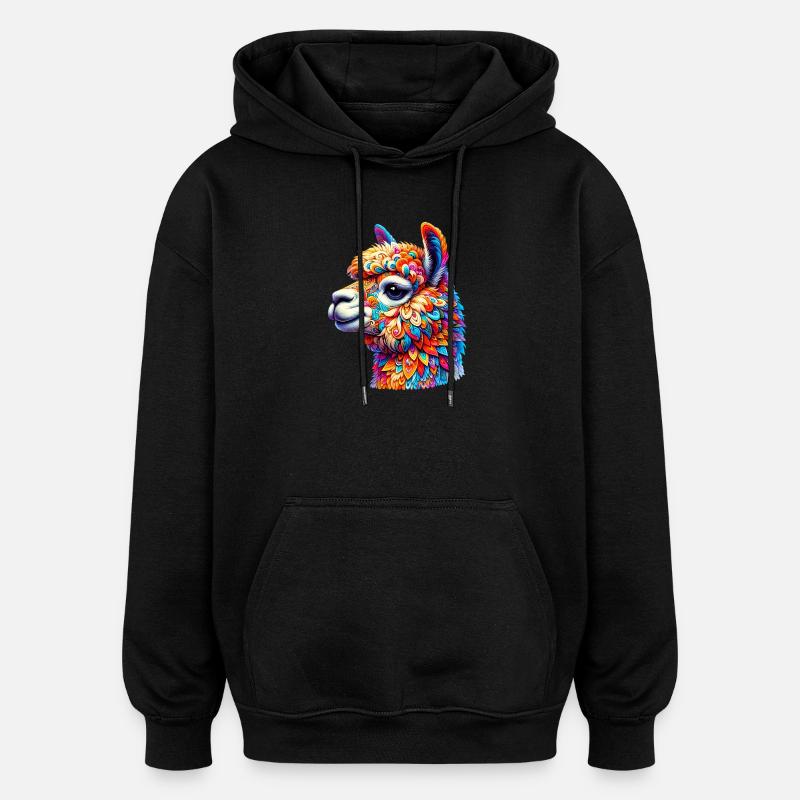 Alpaka - Oversized Unisex Hoodie - Schwarz