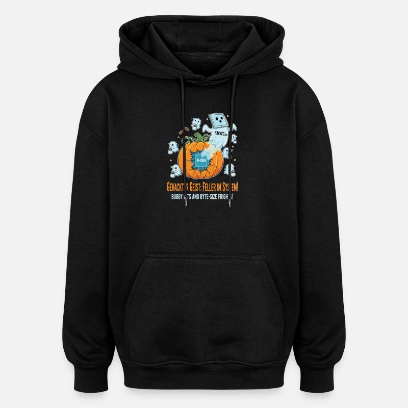 Gehackter Geist: Feller im System ! - Oversized Unisex Hoodie - Schwarz