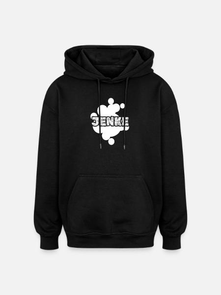 Jenke - Sweat à capuche oversize unisexe - noir